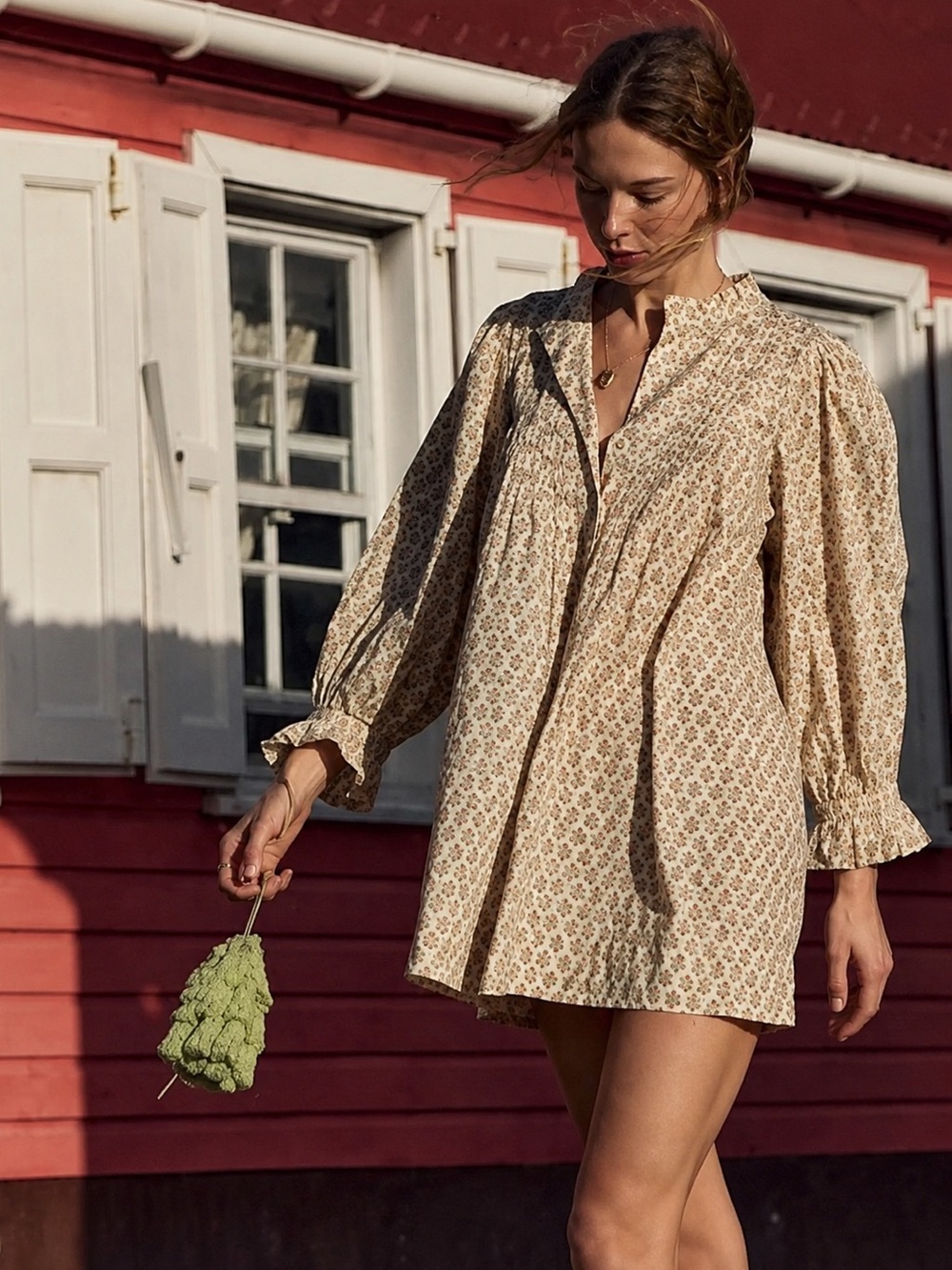 DÔEN Dulcie Dress in Spring Elderberry Floral Organic Cotton | XL